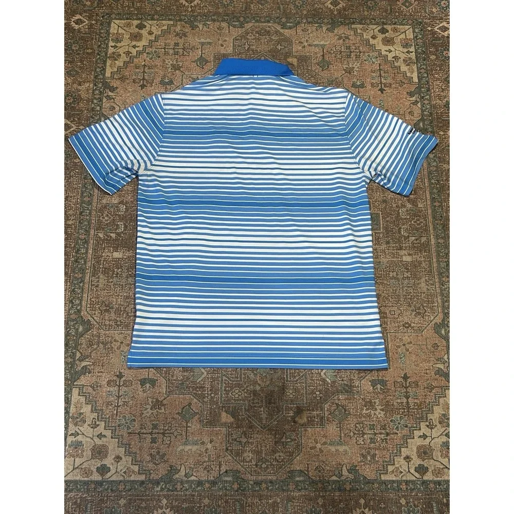 Nike Golf Polo Shirt Mens XL Blue Striped Robert Trent Jones Silver Lakes AL